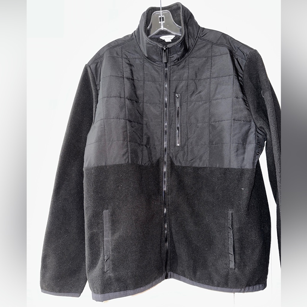 Calvin Klein, Black, Men’s Designer Fleece Jacket Size: Xl/Tg